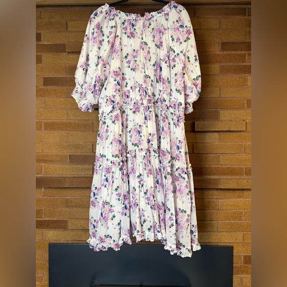 Ivy City Co Purple and White Floral Long Sleeve Dress - Picture 5 of 6